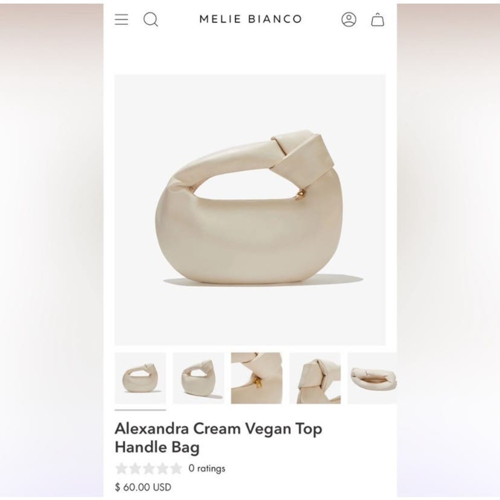 Melie Bianca Alexandra Cream Vegan Top Handle Bag